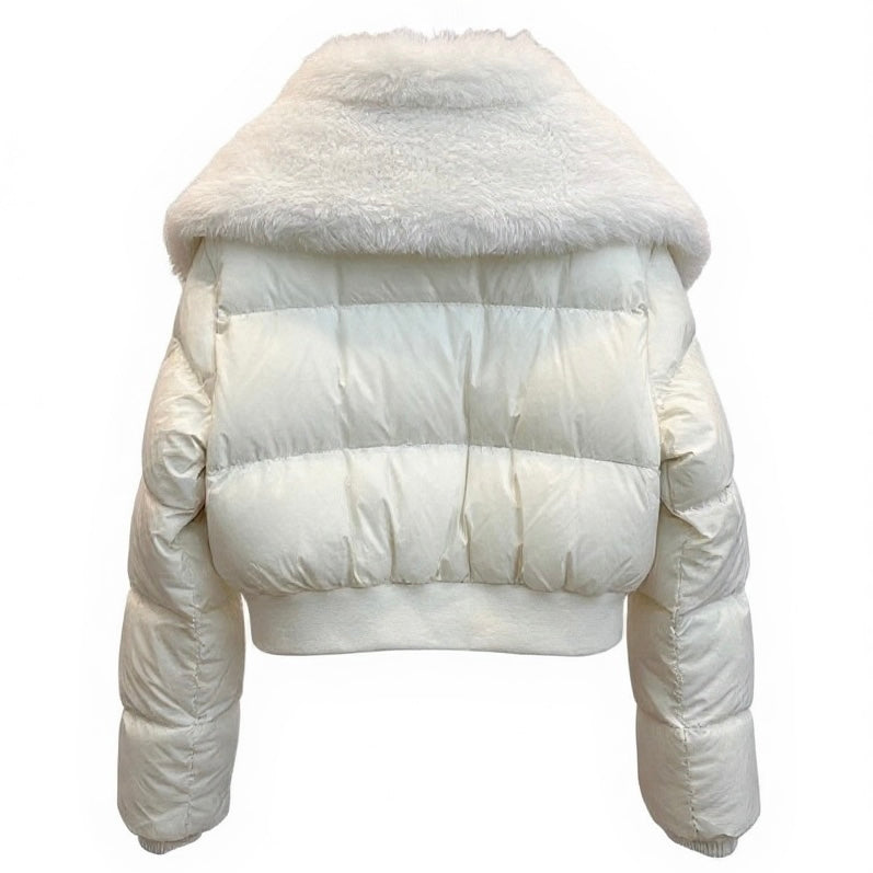 Fur Collar Cropped Down Jacket mry002021