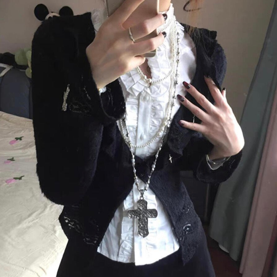 【Orchid】レイヤード ニットカーディガン mry001506