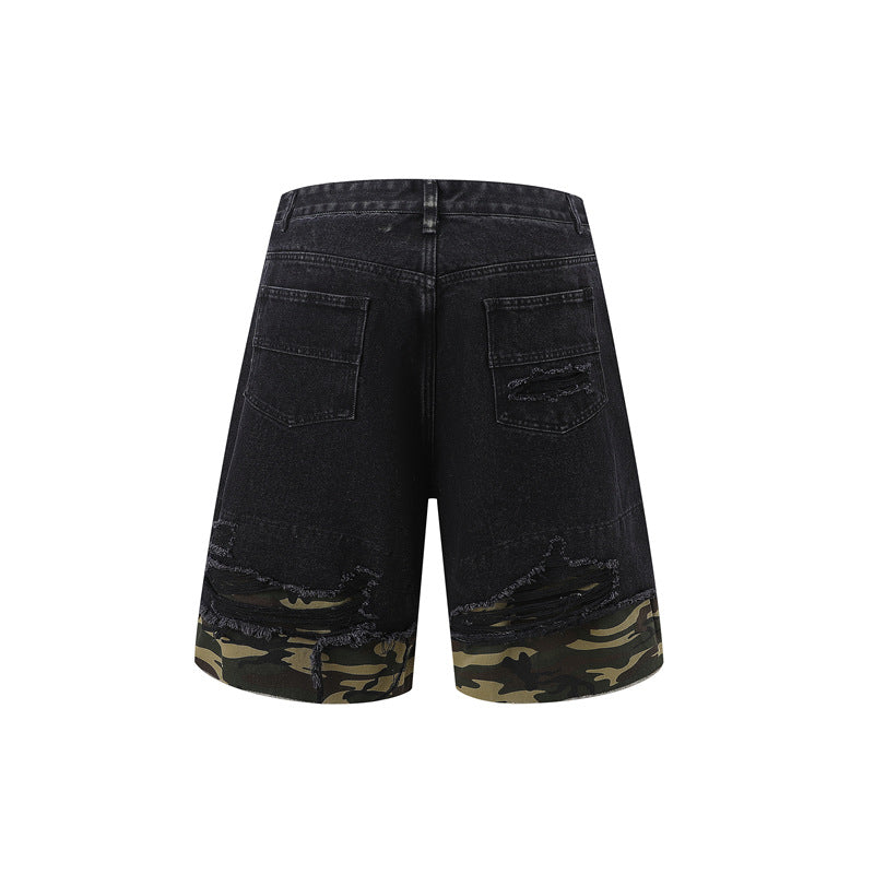 【2color / Set-Up】Camo Fade Distressed Denim Set-Up mry001757