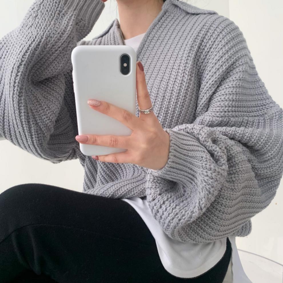 ハーフジッパートレーナー ランタンスリーブ mry000340