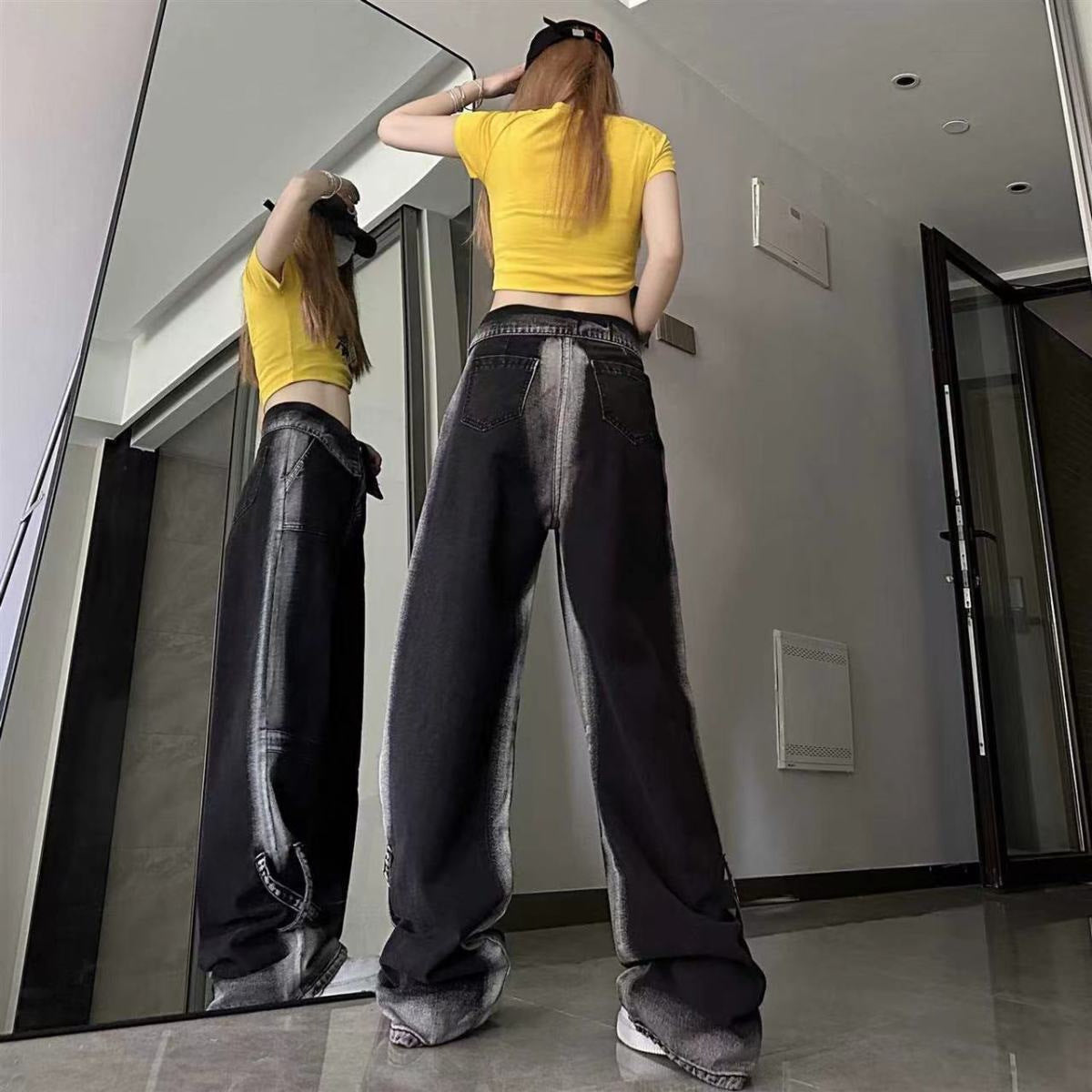 折り返しウォッシュワイドデニム mry001130