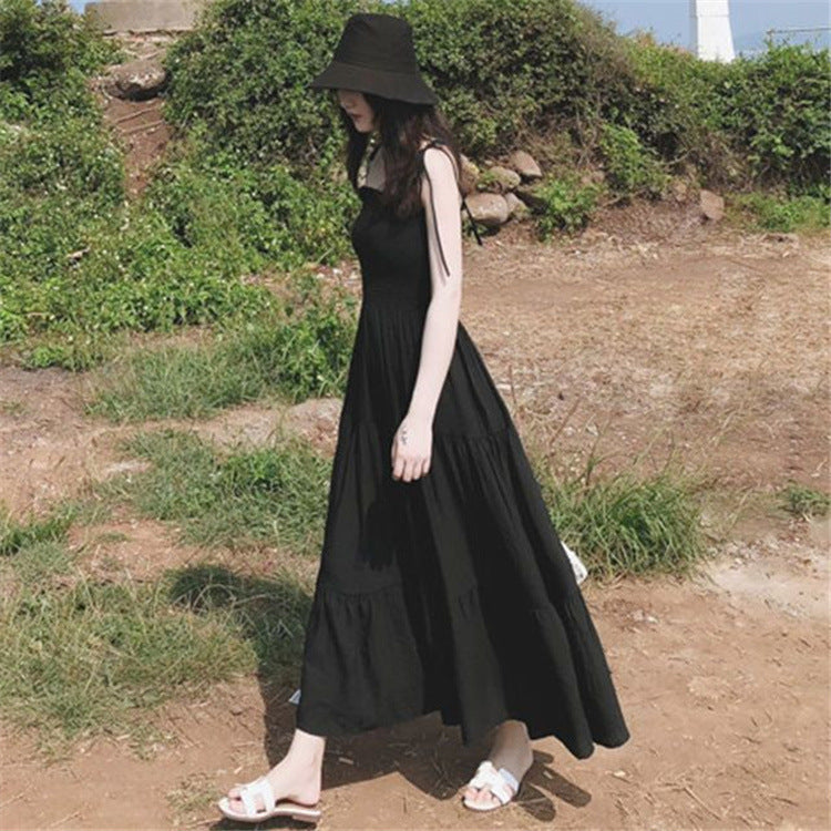 肩リボン フリル ロングワンピース mry000232