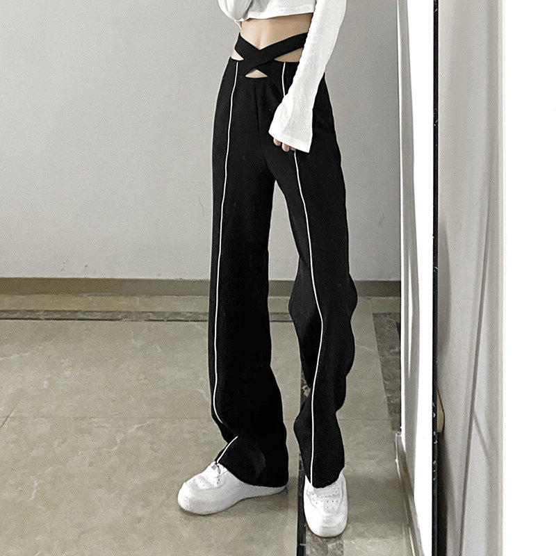 韓国ストリート ハイウエストパンツ カジュアル mry000716