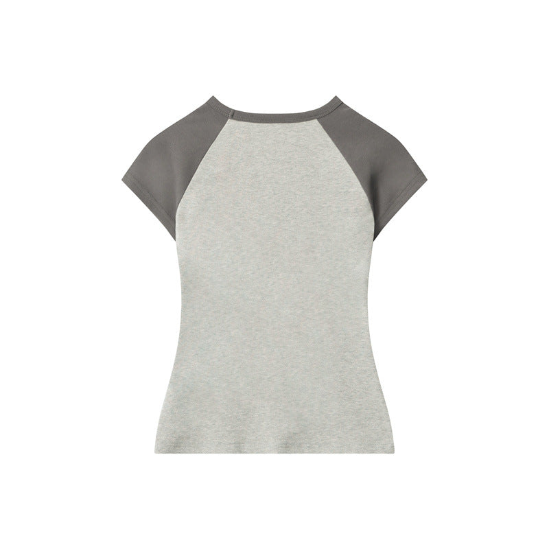 【2color】Distressed Cross Graphic Fitted T-Shirt mry001714