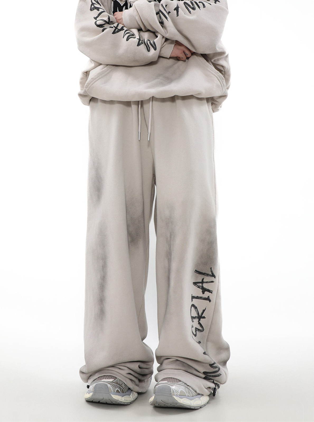 《5000枚突破 / 殿堂入りアイテム》【YURU:FIT】Damage dolman Sweat Pants mry001585