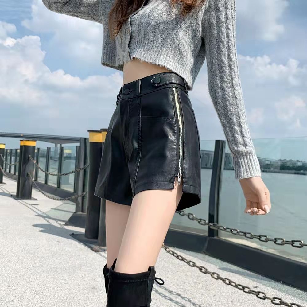 【送料無料】レザーパンツ 2023トレンド 韓国ストリート 韓国カジュアル 韓国ガーリー mry000574