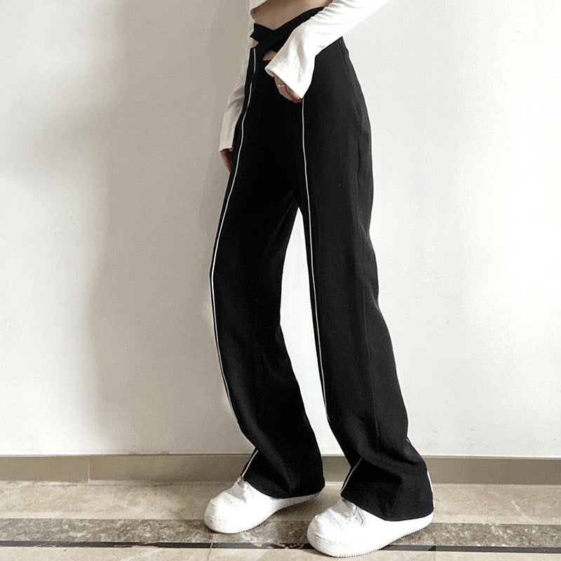 韓国ストリート ハイウエストパンツ カジュアル mry000716