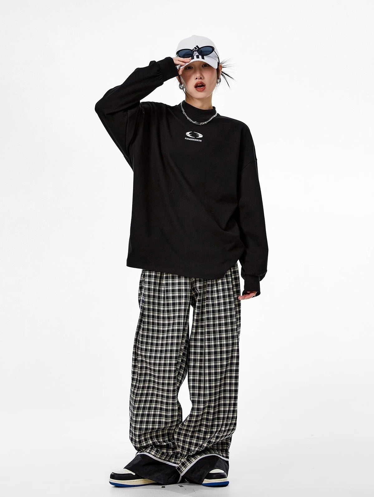 【3color】Monochrome Flow Mock Neck T-shirt mry001618