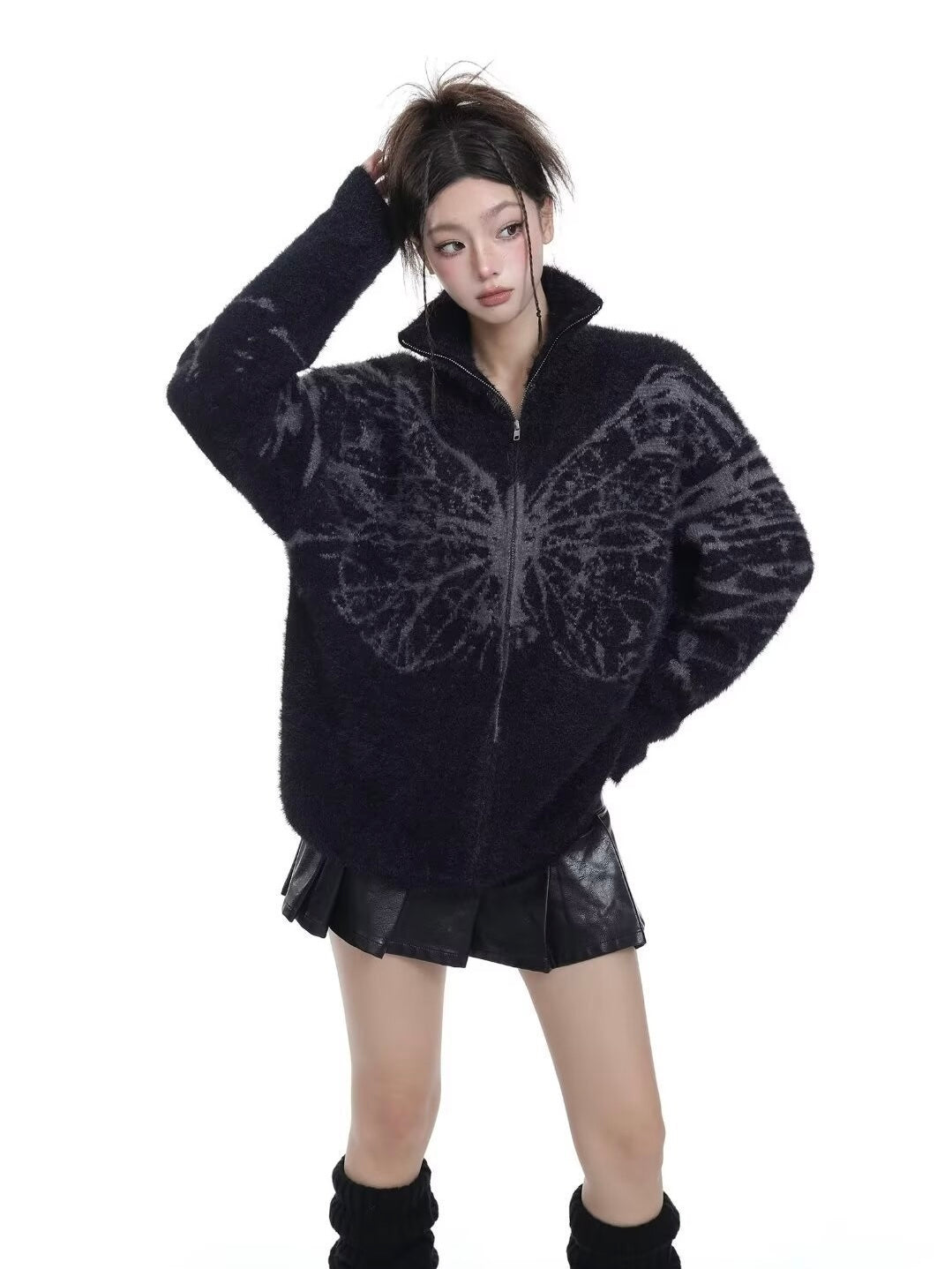 【2color】Butterfly Embrace Fuzzy Knit mry001617