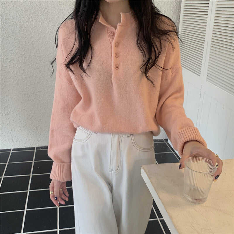 【送料無料】韓国デザインセーター ボタンニット 長袖 韓国ガーリー フレンチガーリー 韓国カジュアル mry000547