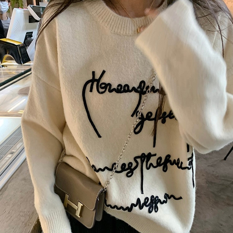 刺繍ルーズニット mry000463