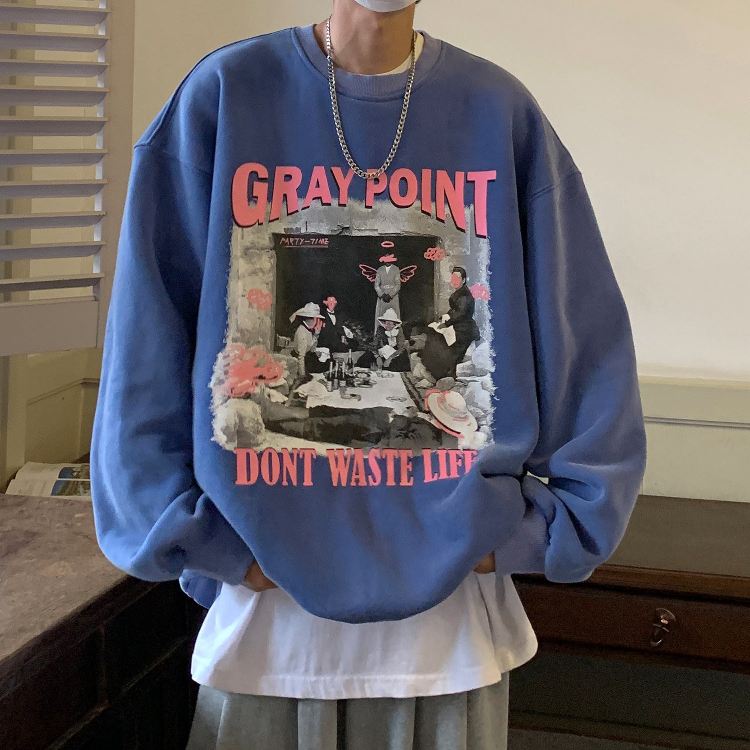 【送料無料】韓国ストリート 2カラー デザイントレーナー 2023トレンド デザイントレーナー mry000570