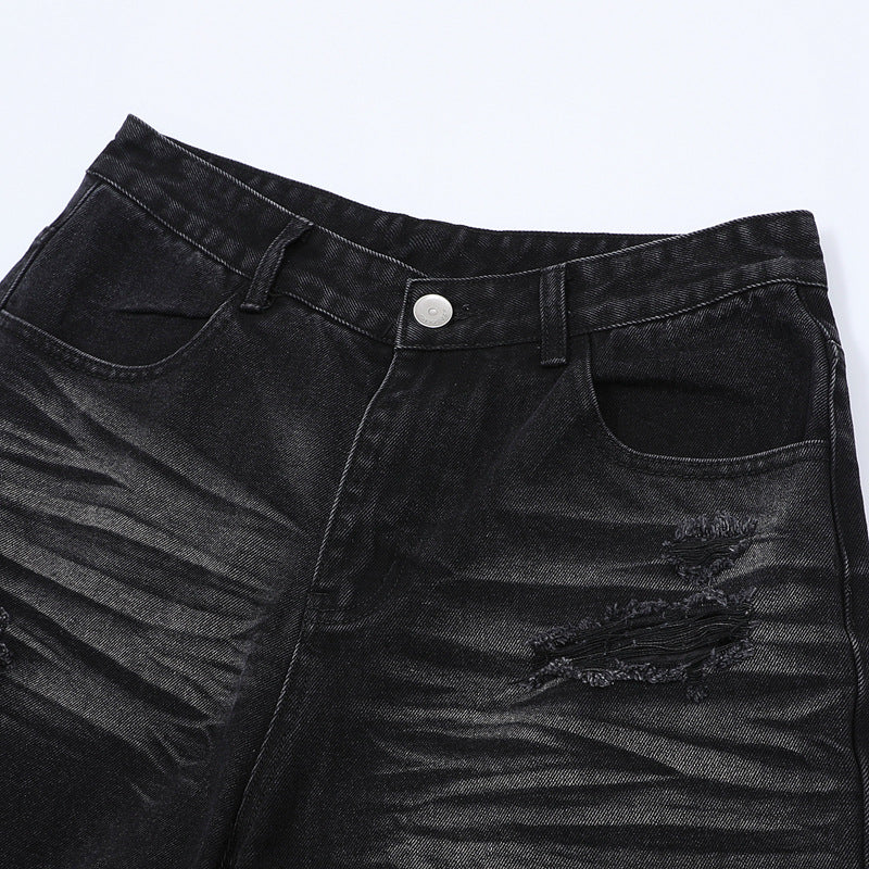 【2color / Set-Up】Camo Fade Distressed Denim Set-Up mry001757