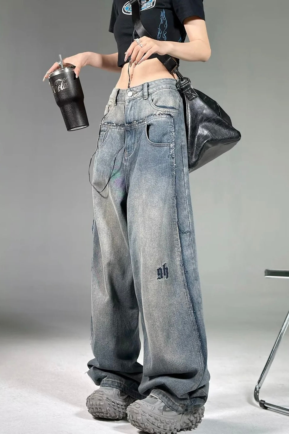 『SNS大人気デニム💥』【COVER:FIT】Vintage Fade Loose Fit Denim Pants mry001781
