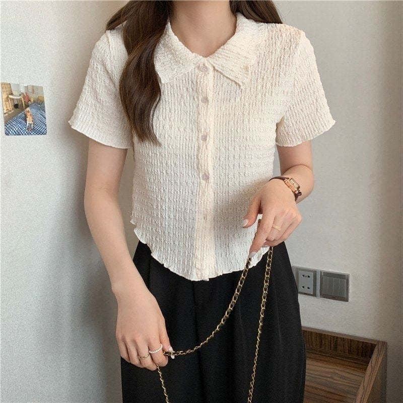 【送料無料】4カラー展開 カジュアル ガーリー トップス シャツ mry000641