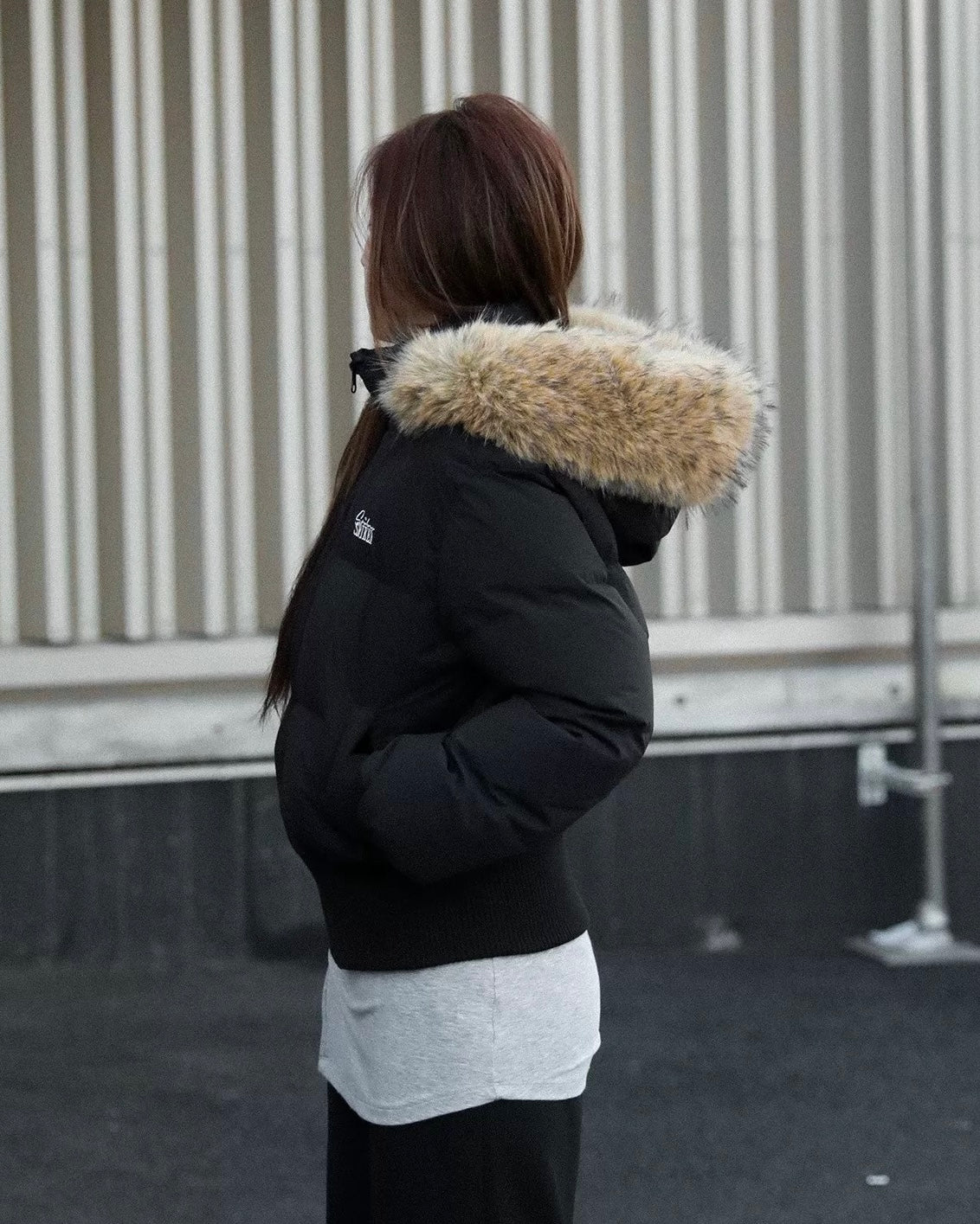 Faux Fur Trimmed Short Puffer Jacket mry001967