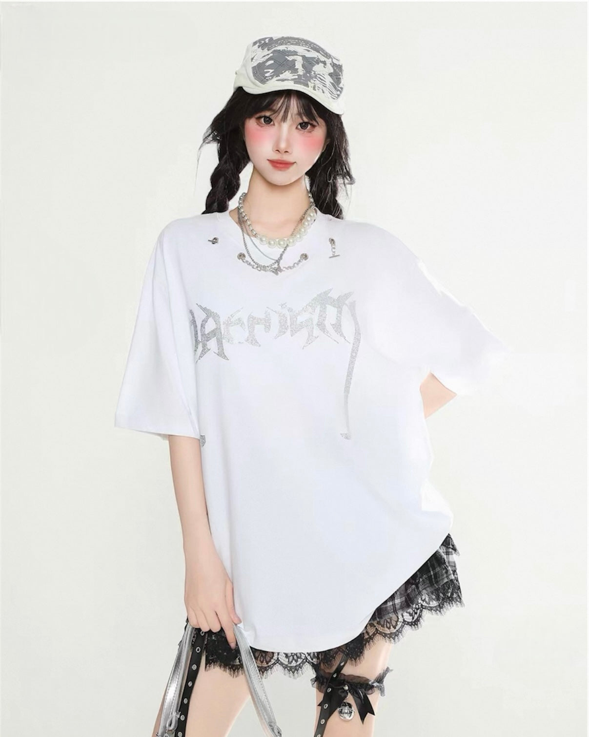 【リピート続出 /2color / Unisex】Vortex Chain Print T-Shirt mry001641