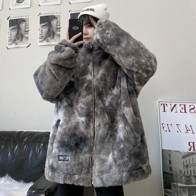 マーブル ボアジャケット 厚手 mry000433