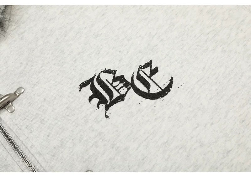 Fur-Lined Toggle Hook Hoodie Jacket mry001990