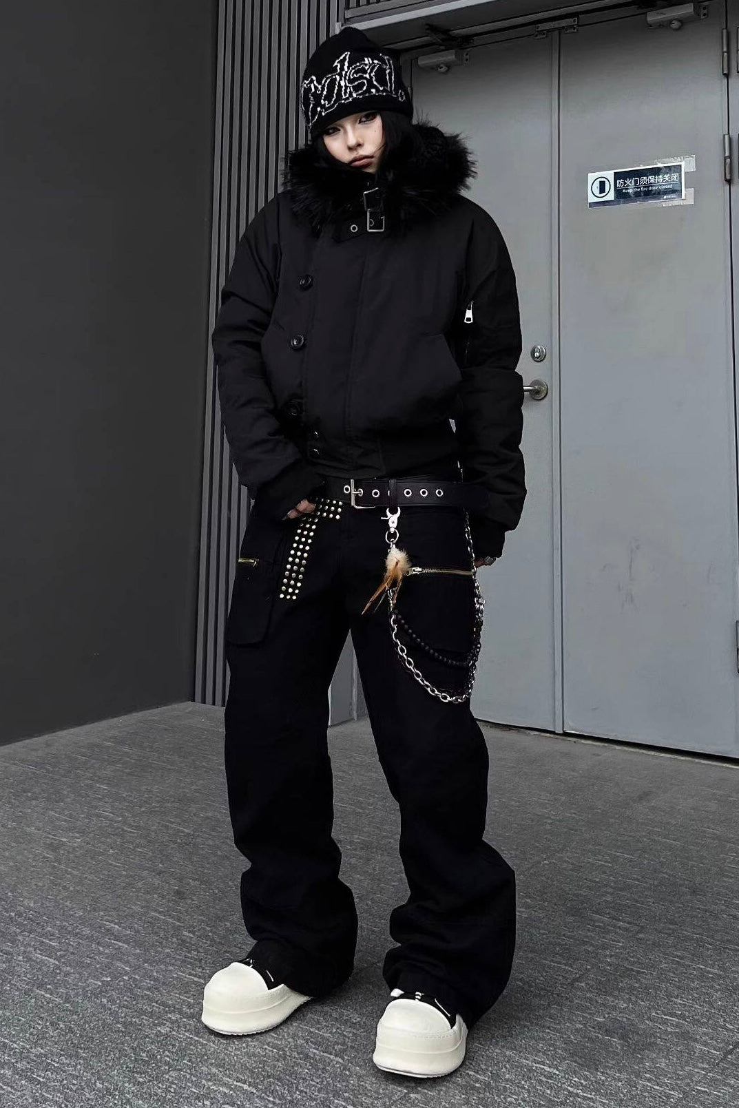 Fur Trim Hooded Puffer Jacket mry002197