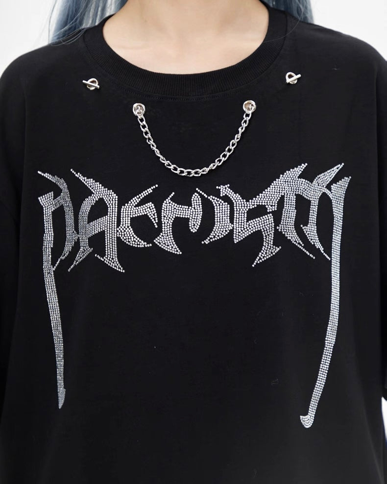 【リピート続出 /2color / Unisex】Vortex Chain Print T-Shirt mry001641