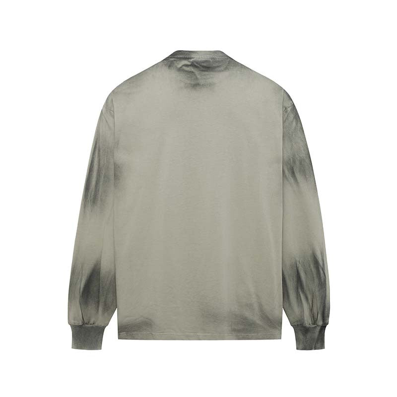 【3color】Spray Stencil Print Long Sleeve Tee mry001843