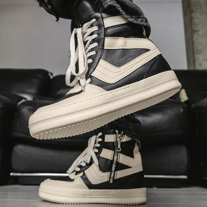 Two-Tone Designer High-Top Street Sneakers mry001954