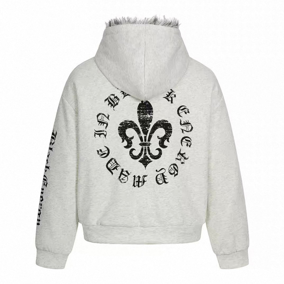 Fur-Lined Toggle Hook Hoodie Jacket mry001990