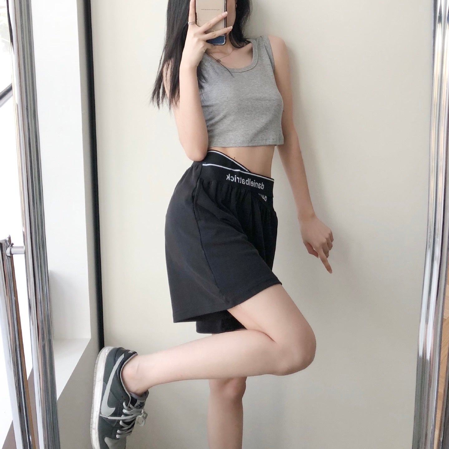 ハイウエスト ルーズ クロスパンツ mry000067