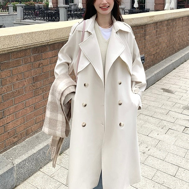 アメリカン 韓国ストリート 韓国カジュアル トレンド ダブルボタン トレンチコート mry001291