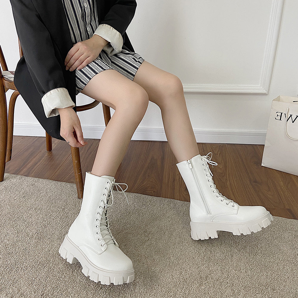 厚底ブーツ レースアップ ショート mry000280