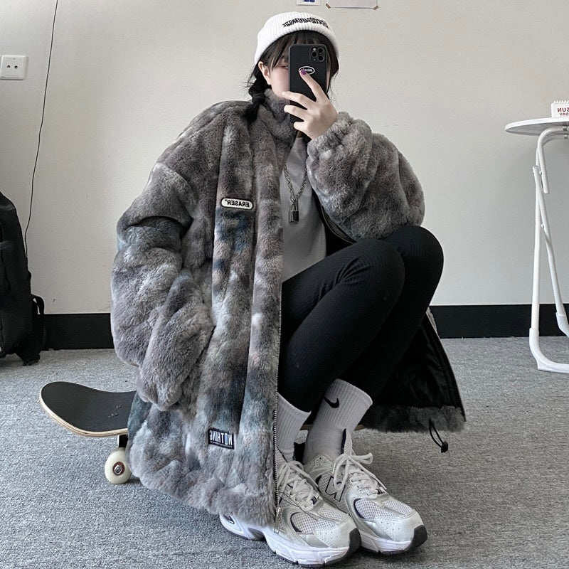 マーブル ボアジャケット 厚手 mry000433