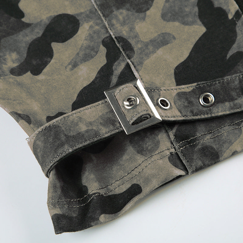 Military Chic Cropped Hoodie mry001639