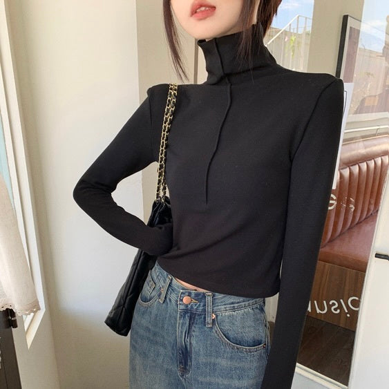 ハイネック ショート丈Tシャツ mry000478