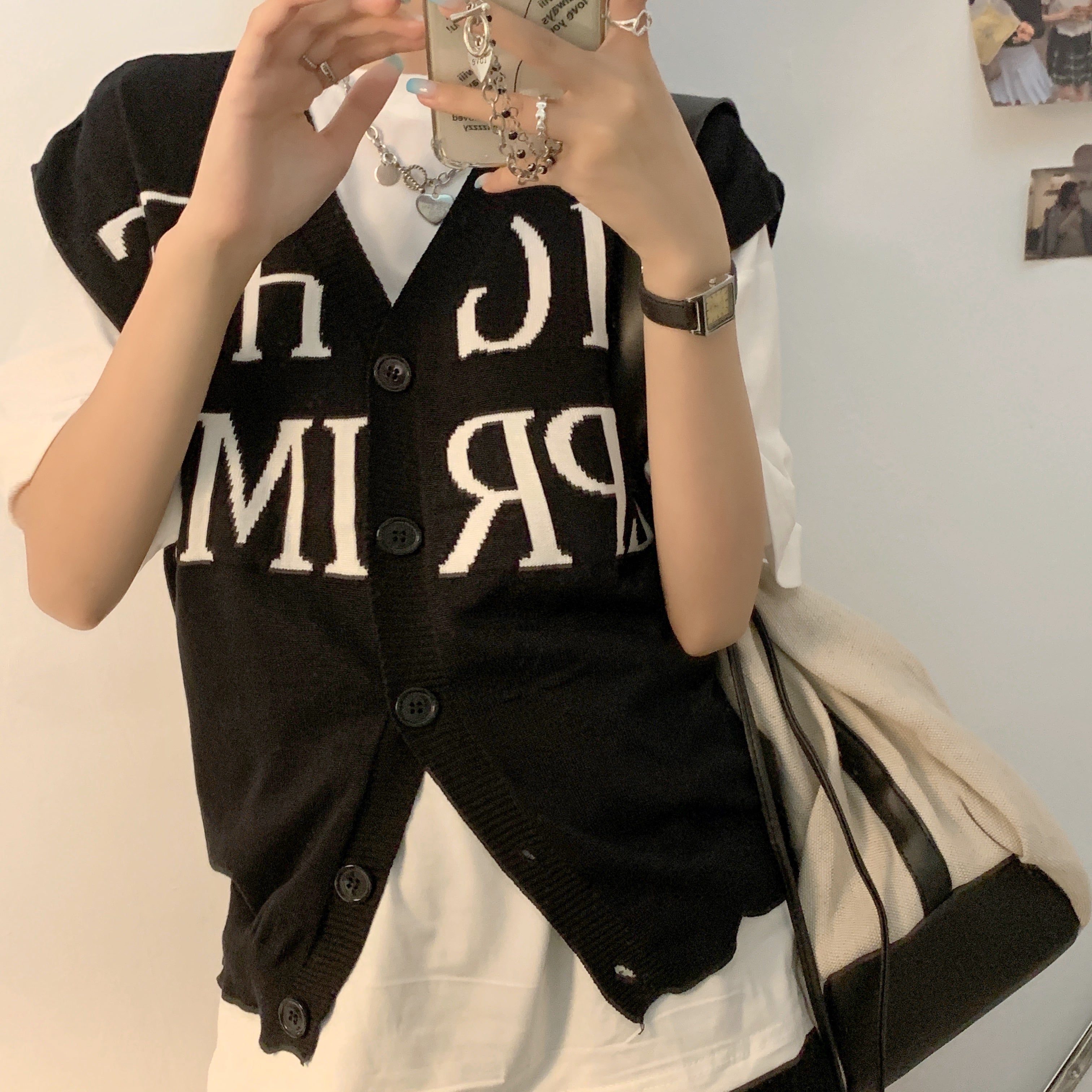 Vネック ニットベスト トップス mry000153