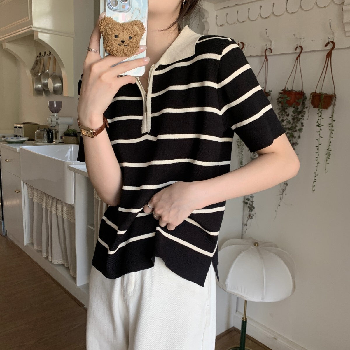 【送料無料】2カラー展開 ハーフジップ デザインシャツ カジュアル mry000640