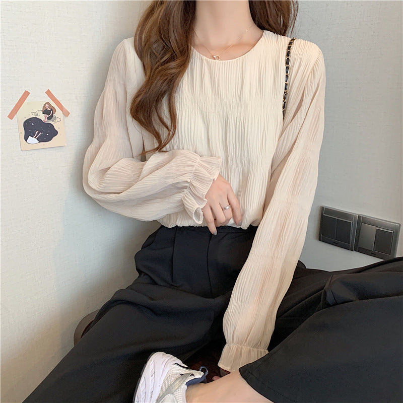 【送料無料】春シャツ 長袖 フレンチガーリー 韓国カジュアル 韓国ガーリー 韓国カジュアル 新作 mry000543