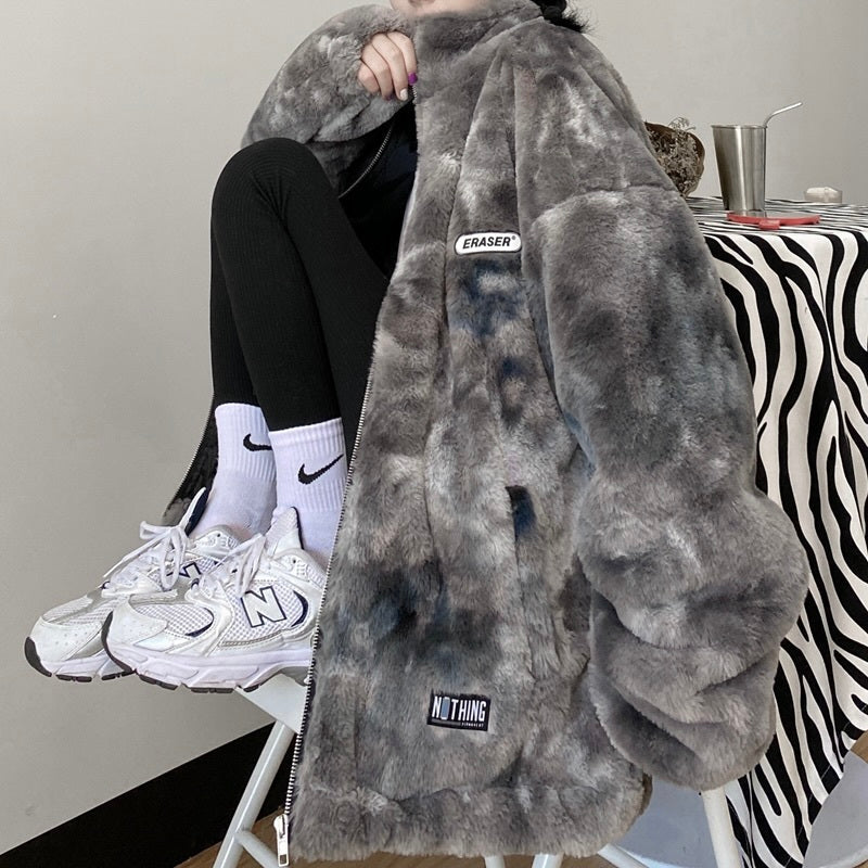 マーブル ボアジャケット 厚手 mry000433