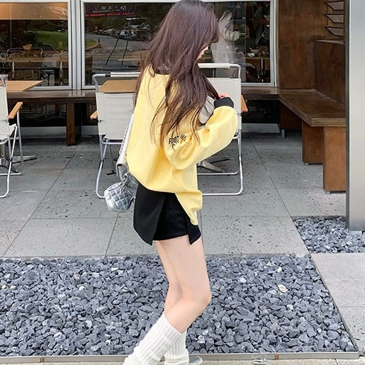 2カラー展開 ヨーロッパ 韓国ストリート 韓国カジュアル スポーティースウェット mry001071