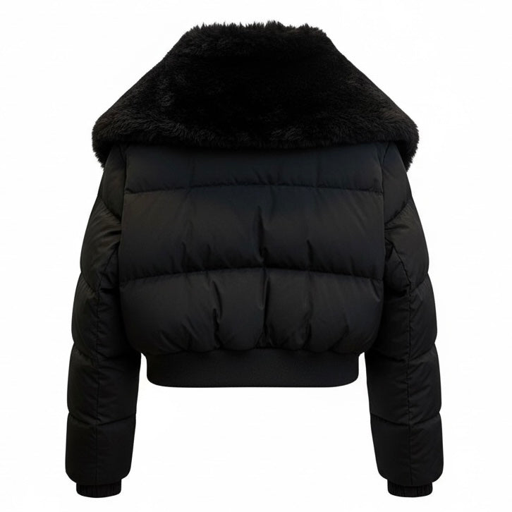 Fur Collar Cropped Down Jacket mry002021