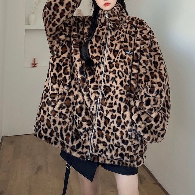 2カラー ヒョウ柄 リバーシブルジャケット mry000437