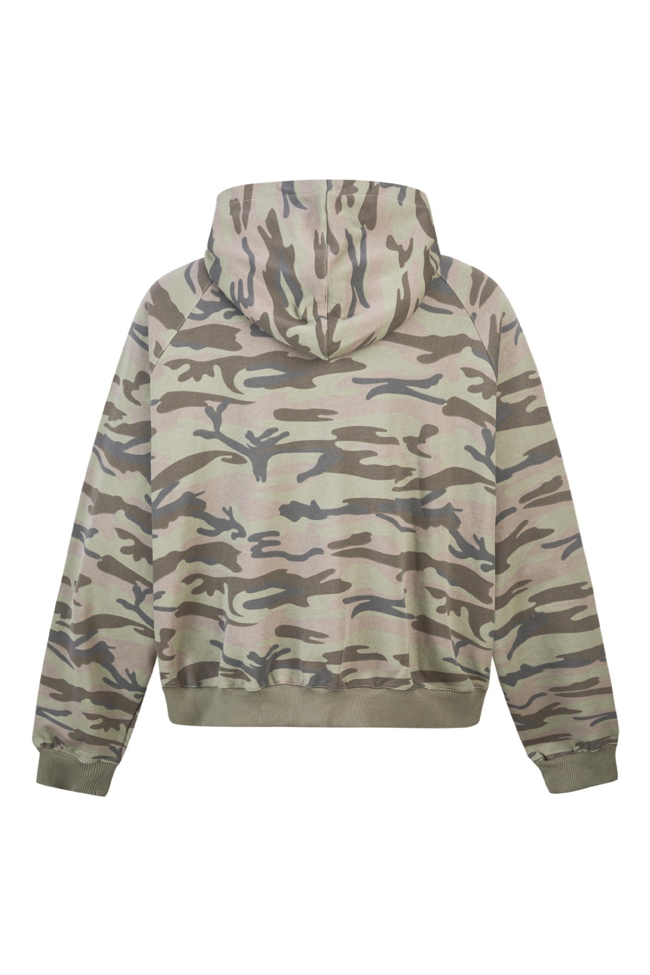 Rhinestone Camo Oversized Zip Hoodie mry001634