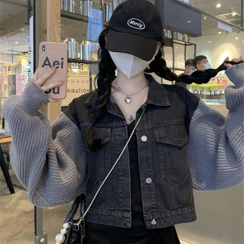 【送料無料】デニムニット ジャケット mry000363