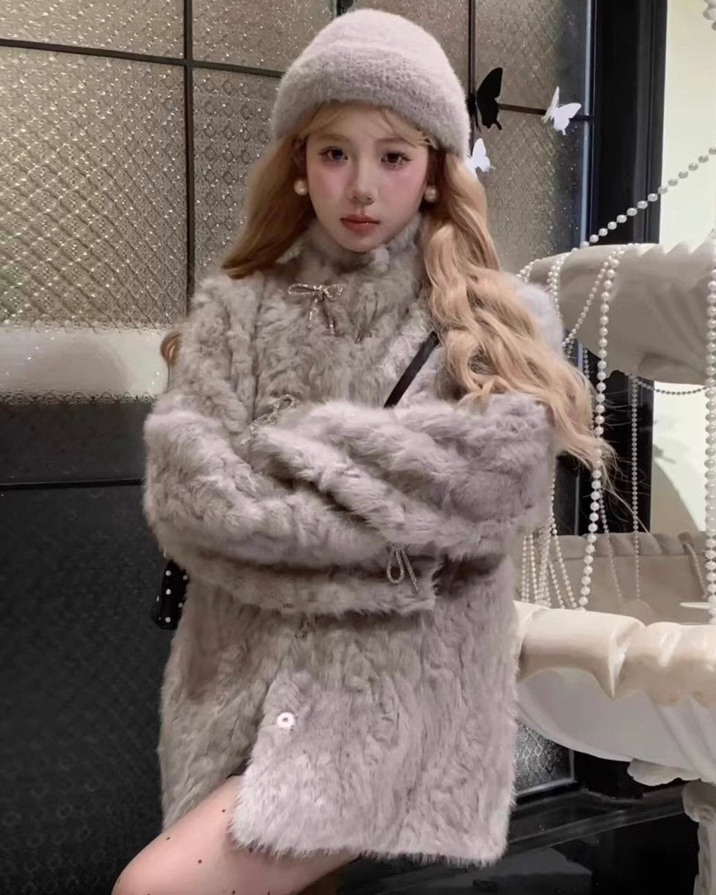 Doll Gray Fur Coat mry002053