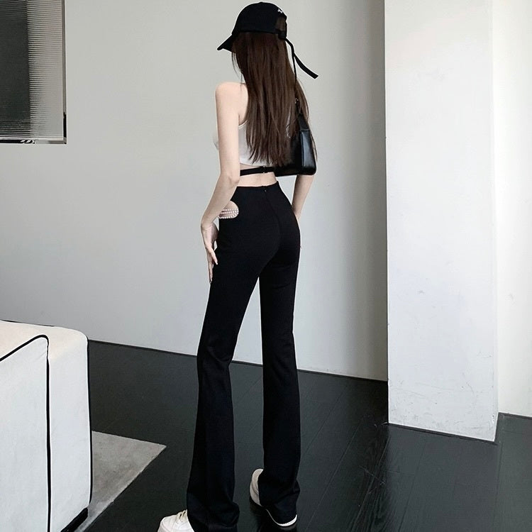 【Carina】 パールチェーン カジュアル デザインパンツ 韓国カジュアル 韓国ストリート mry000704