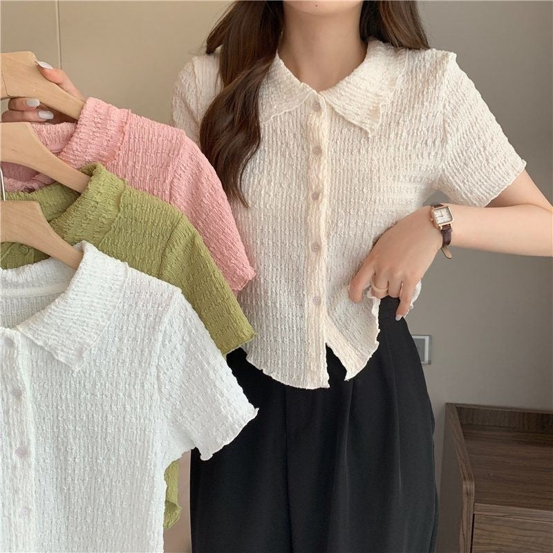 【送料無料】4カラー展開 カジュアル ガーリー トップス シャツ mry000641