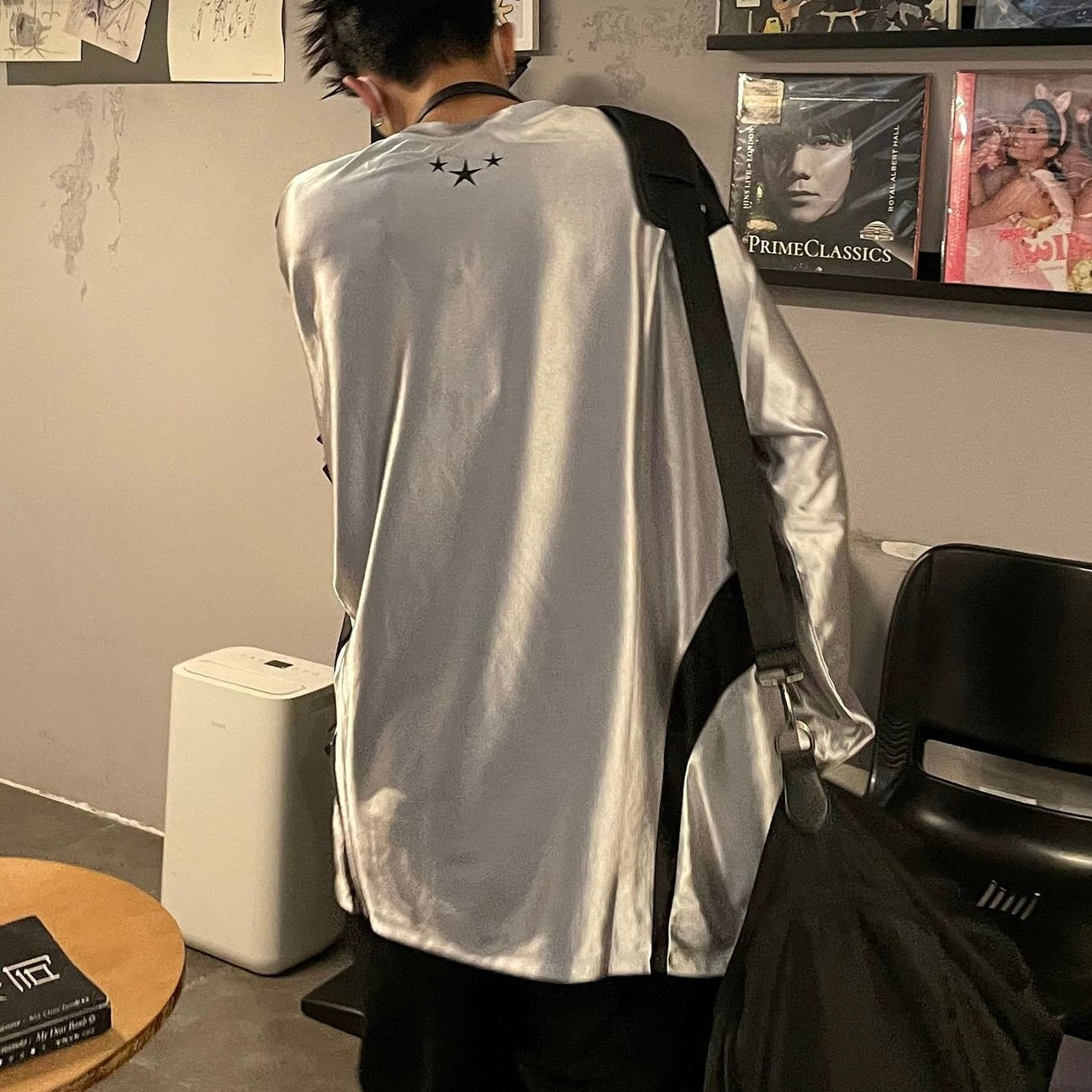 韓国ストリート 韓国カジュアル 韓国デザイン スポーティーナイロンシャツ mry001072