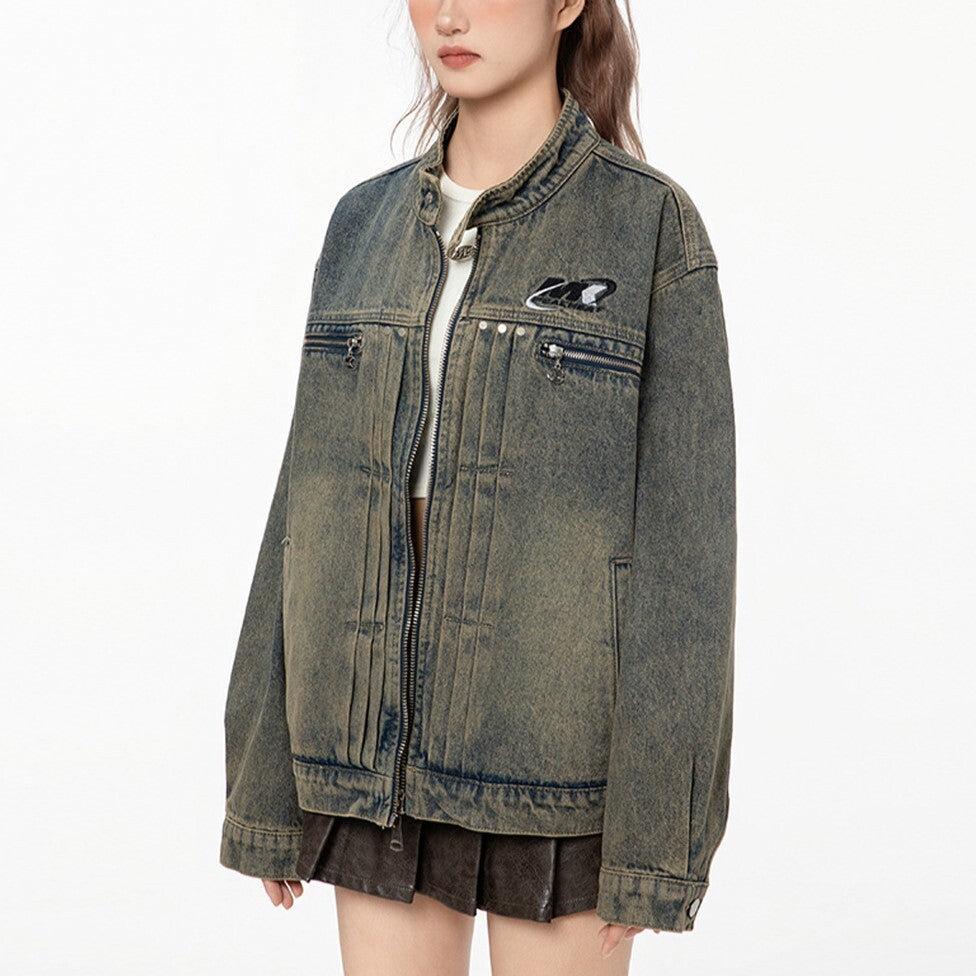【2color】American Retro Denim Jacket mry001004