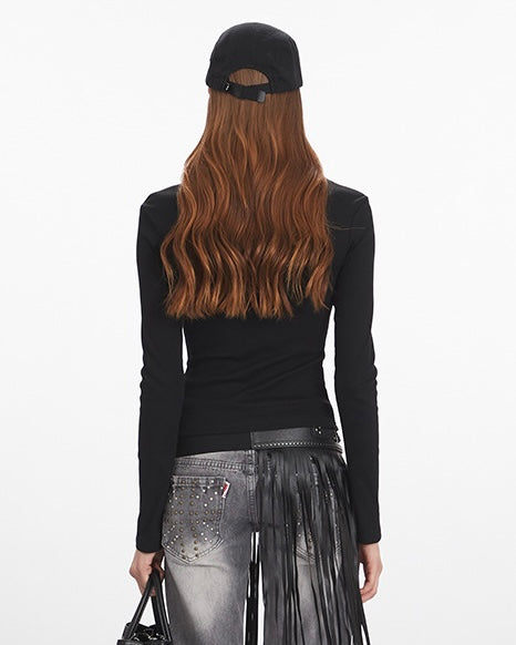 Graphic Zip-Up Top mry001839