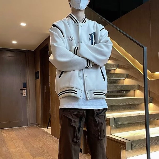 2カラー展開 アメリカン 韓国ストリート 韓国カジュアル チームロゴ風 スタジアムジャンパー mry001280